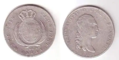 1 Taler Silber Münze Sachsen 1812 SGH (105163)