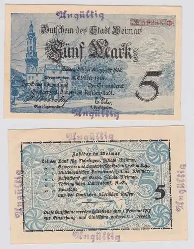 5 Mark Banknote Notgeld Stadt Weimar 10.10.1918 (121786)
