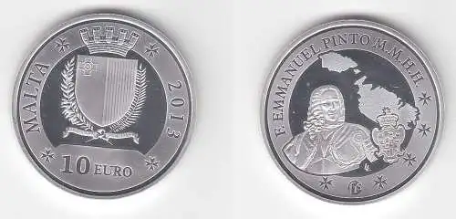 10 Euro Silbermünze Malta Emanuelle Pinto, Privy Mark F15, 2013 (113031)