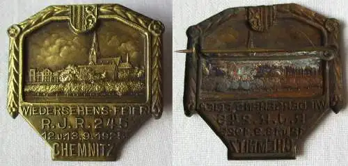Abzeichen Wiedersehensfeier Reserve Infanterie Regt. 245 Chemnitz 1925 (148042)