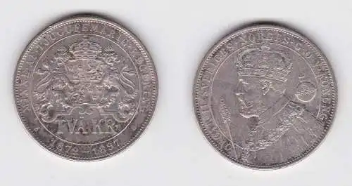 2 Kroner Kronor Silber Münze Schweden KM 762 f.vz (140469)