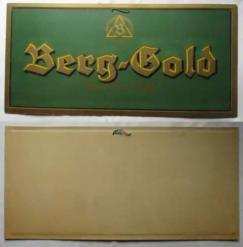 DDR Reklame Pappschild Berggold Aktien Brauerei Löbau um 1960 (130281)