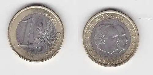 1 Euro Bi-Metall Münze Monaco 2001 Fürst Rainier III. und Prinz Albert (146739)