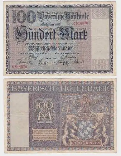 100 Mark Banknote Bayerische Notenbank München 01.01.1922 (128219)