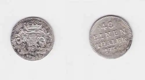 1/48 Taler Silber Münze Kurfürstentum Sachsen Friedrich August II. 1756 (127331)