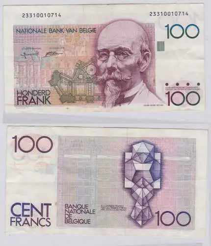 100 Francs Honderd Frank Banknote Belgien ohne Jahresangabe (125928)