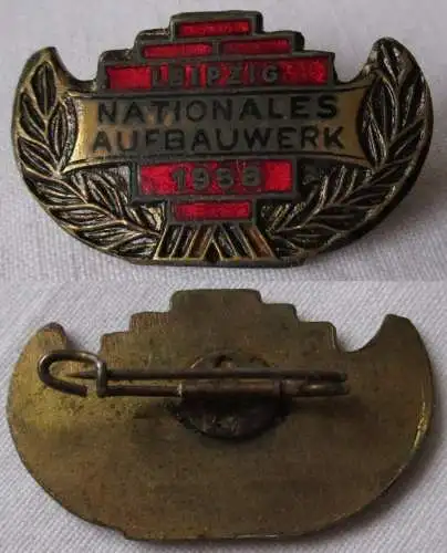 DDR Abzeichen NAW Nationales Aufbauwerk Leipzig 1958 Bronze (144510)