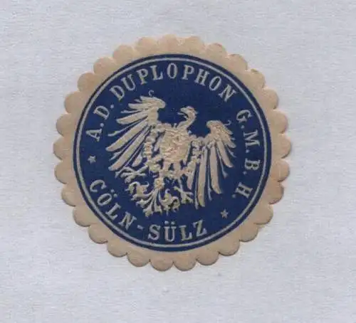 seltene Vignette Siegelmarke A.D.Duplophon GmbH Cöln Sülz (122398)