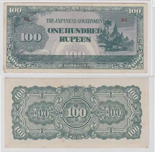 The Japanese Government/Burma/Myanmar 100 Rupees kassenfrisch UNC (138750)