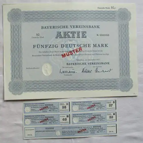 50 Mark Aktie Bayerische Vereinsbank München Dezember 1977 (135232)