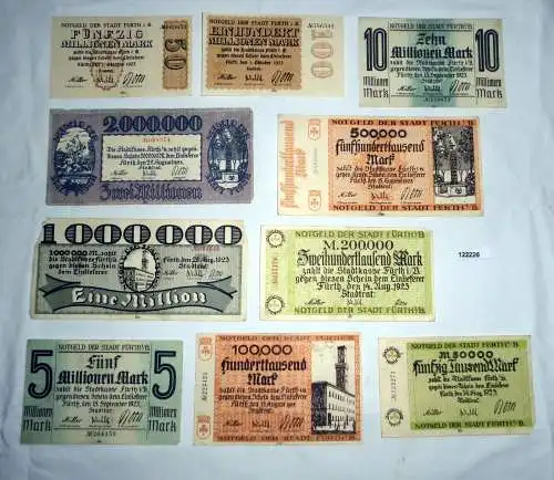 10 Banknoten Inflation Stadt Fürth in Bayern 1923 (122226)