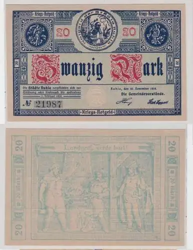 20 Mark Banknote Großnotgeld Stadt Ruhla 20.11.1918 (137361)