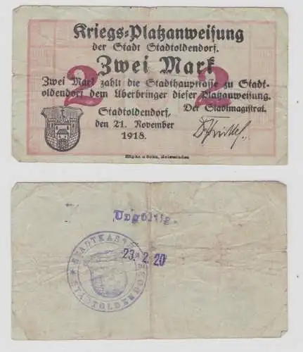 2 Mark Banknote Großnotgeld Stadt Stadtoldendorf 21.11.1918 (137533)