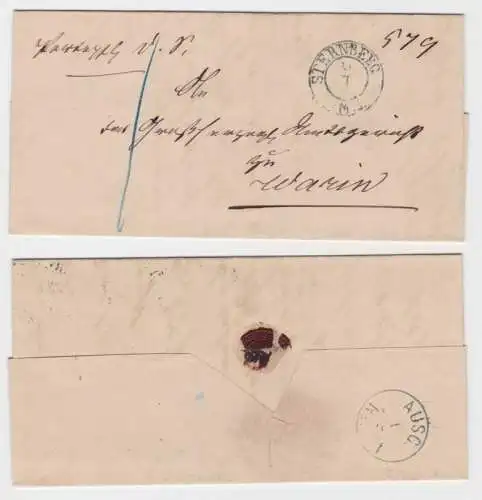 99069 seltener Siegelbrief Vorphilatelie von Sternberg nach Warin um 1850
