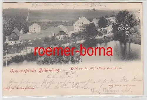 75466 Ak Sommerfrische Grillenburg Blick von der Kgl. Oberforstmeisterei 1901