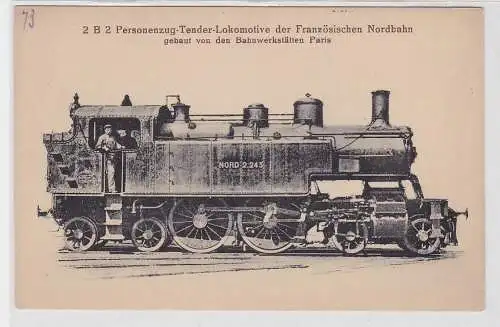 69063 Ak Personenzug-Tender-Lokomotive der französischen Nordbahn Paris