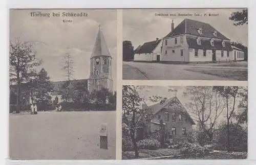 77722 Mehrbild Ak Horburg bei Schkeuditz Gasthaus zum Ratskeller, Kirche, Pfarre