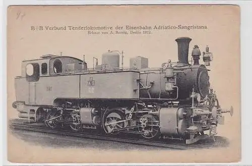 70491 Ak Verbund-Tenderlokomotive der Eisenbahn Adriatico-Sangristana 1912