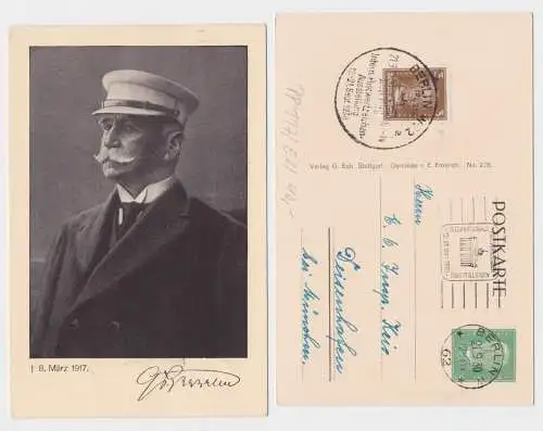 96594 DR Ganzsachen Postkarte PP117/E2 Graf Zeppelin dest. 8.März 1917