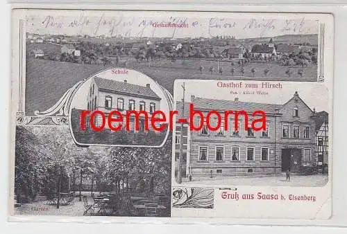 77338 Mehrbild Ak Gruß aus Saasa bei Eisenberg Gasthof zum Hirsch, Schule 1922