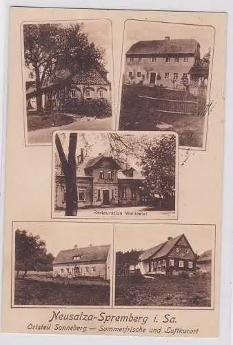 91210 AK Neusalza-Spremberg in Sachsen - Ortsteil Sonneber Sommerfrische 1921