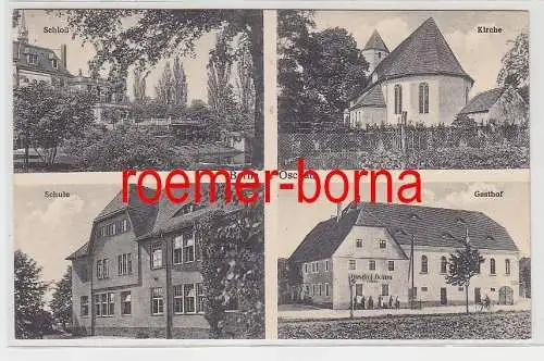 75787 Mehrbild Ak Borna b. Oschatz Schloß, Kirche, Schule, Gasthof um 1920