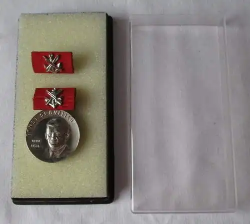 DDR Medaille Ernst Schneller GST Silber 1984-90 im Etui (155718)