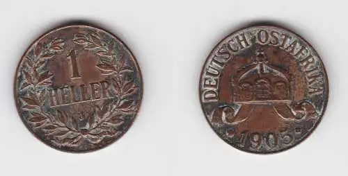 1 Heller Kupfer Münze Deutsch Ostafrika 1905 J ss Jäger 716 (156000)