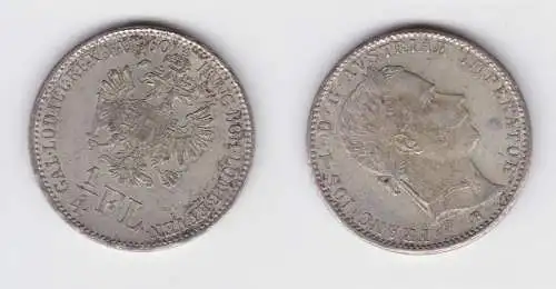 1/4 Florin / Gulden Silber Münze Österreich 1860 B Kremnitz f.vz (155998)