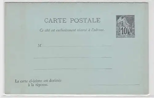 63313 seltene Ganzsachen Antwortpostkarte Colonies Postes Francaise um 1900