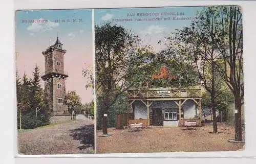 90914 Mehrbild Ak Bad Berggießhübel - Restaurant Panoramahöhe und Bismarckturm