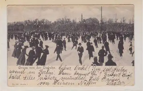 52659 AK Gruß von der Eisbahn Berlin mit zahlreichen Besuchern 1906