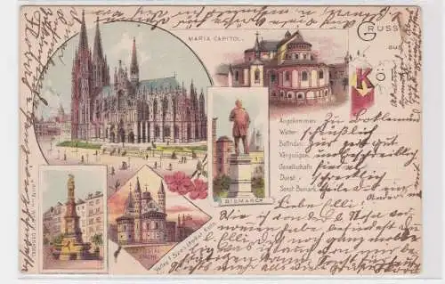 907040 AK Gruss aus Köln - Maria Capitol, Apostel-Kirche, Denkmäler 1896