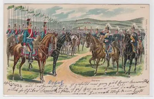 907279 Militär Bruno Bürger AK Gruss vom Kaiser-Manöver - Parade 1904