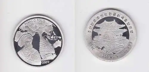 350 Won Silber Münze Südkorea 2009 Segelschiff Marco Polo PP  (152880)