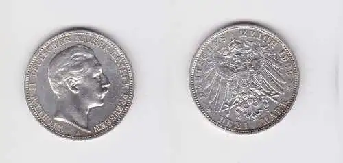 3 Mark Silbermünze Preussen Kaiser Wilhelm II 1909 A Jäger 103 ss+ (156489)