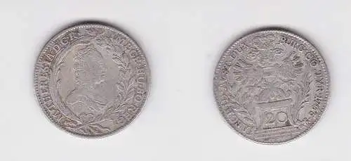 20 Kreuzer Silber Münze Österreich Haus Habsburg 1765 Burgau Kremnitz (155509)
