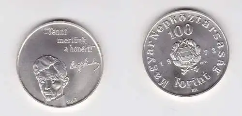 100 Forint Silber Münze Ungarn Petöfi 1973 Stgl. (154071)