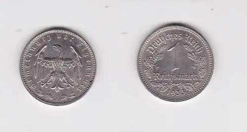 1 Mark Nickel Münze III.Reich 1933 E Jäger Nr. 354 vz (154635)