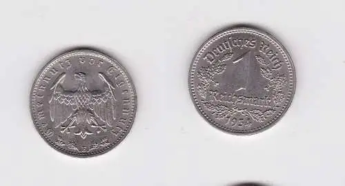 1 Mark Nickel Münze III.Reich 1934 E Jäger Nr. 354 vz (150035)