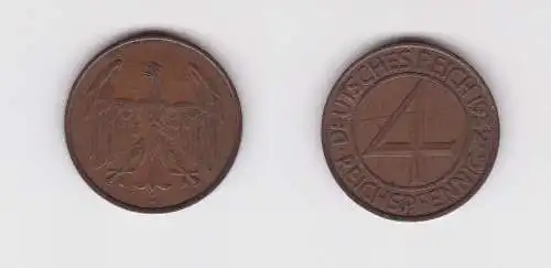 4 Pfennig Kupfer Münze Weimarer Republik 1932 G "Brüning Taler" (152896)