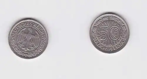 50 Pfennig Nickel Münze Weimarer Republik 1930 A (154023)