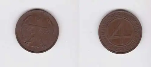 4 Pfennig Kupfer Münze Weimarer Republik 1932 E "Brüning Taler" f.vz (152063)