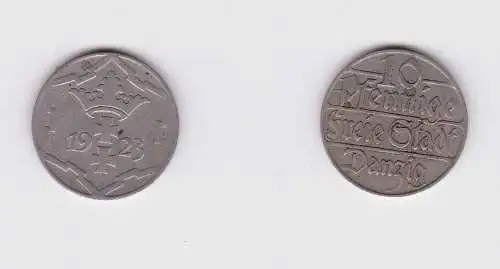 10 Pfennig Kupfer Nickel Münze Danzig 1923 Jäger D 5 ss (158068)