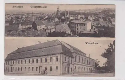 907404 Feldpost Ak Eisleben Gesamtansicht und Wiesenhaus 1918