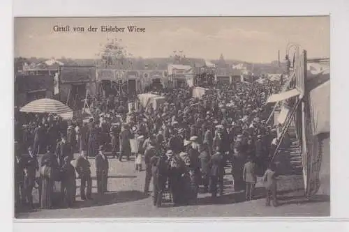 907492 Ak Gruß von der Eisleber Wiese Rummelplatz um 1910