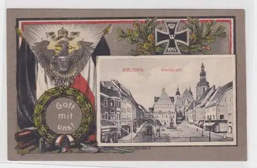 907497 Patriotika Feldpost Ak Eisleben Marktplatz 1916