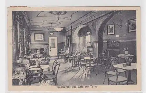 907504 Ak Eisleben Café und Restaurant "Zur Tulpe" 1924