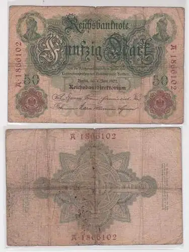 50 Mark Reichsbanknoten Deutsches Reich 8.6.1907 Rosenberg Nr.29 (165506)