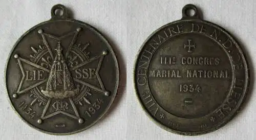 Medaille 800 Jahrfeier Liesse Congres Marial National Liesse 1934 (127091)